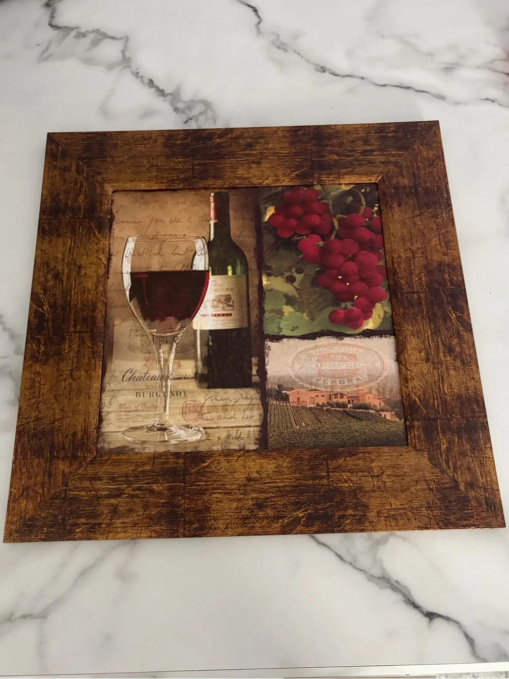 Rustic Wine-Themed Wall Art - Brown